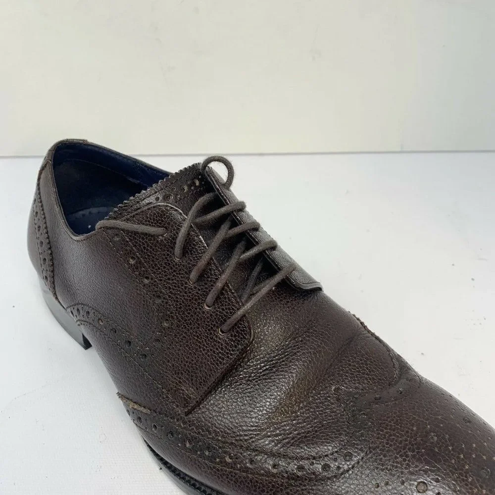 Cole Haan Benton MDL Wing II Derby Chocolate Grain Leather Mens Size 8.5 M